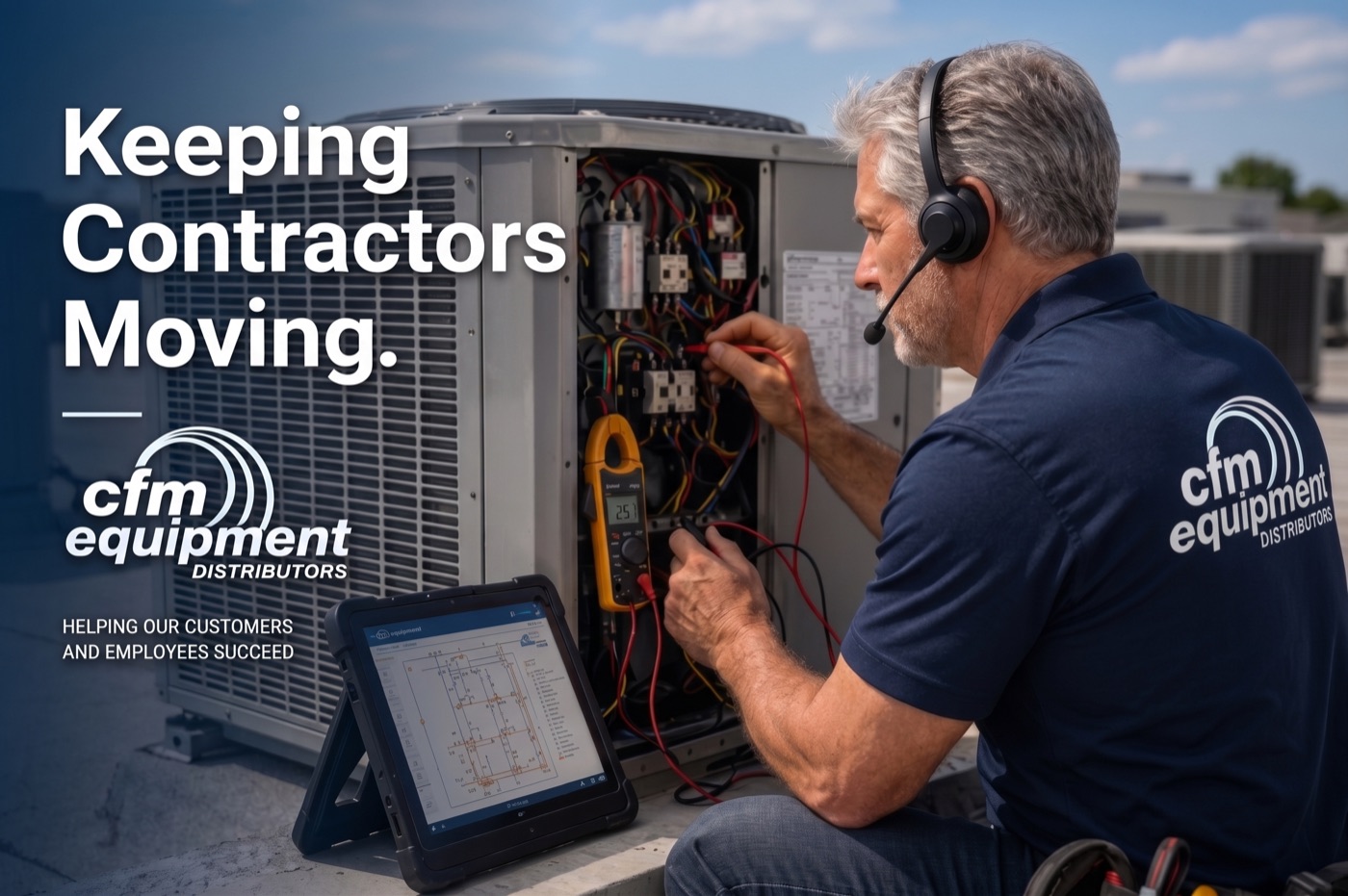 CFM technical support helping a contractor troubleshoot HVAC equipment